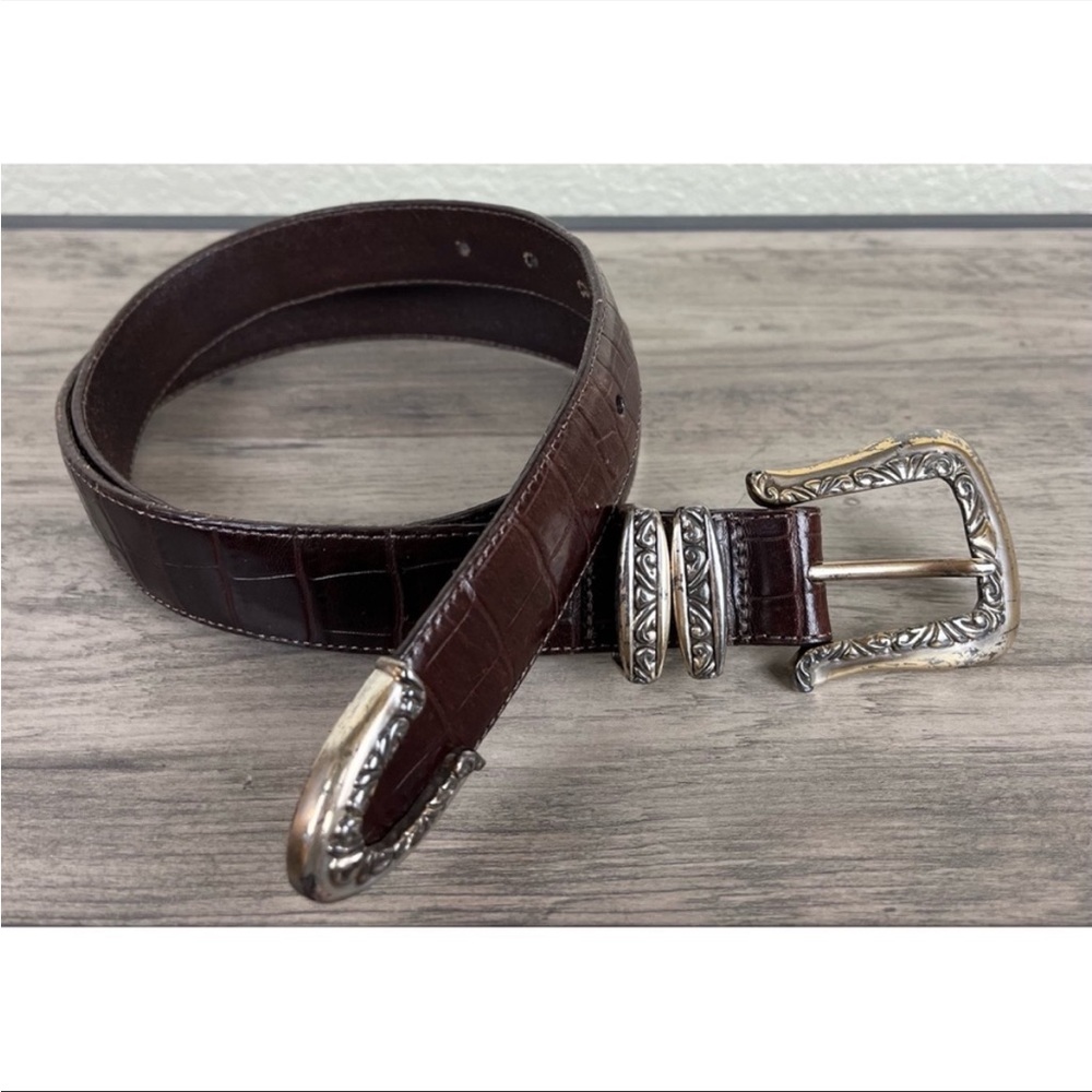Vintage Brighton Western Boho Leather Brown Belt